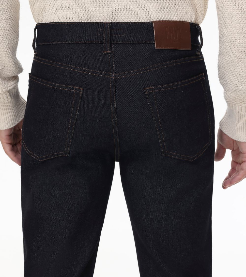 Men's Frye Straight Slim Jeans In Raw Indigo - Straight Slim Jeans In Raw Indigo