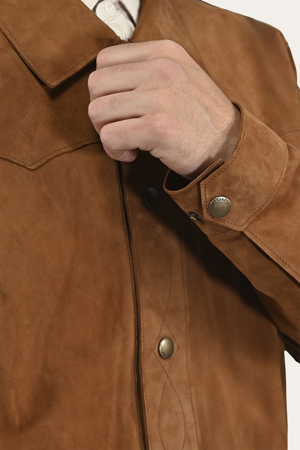 Men's Frye Authentic Soft Goat Suede Leather Shacket - Authentic Soft Goat Suede Leather Shacket