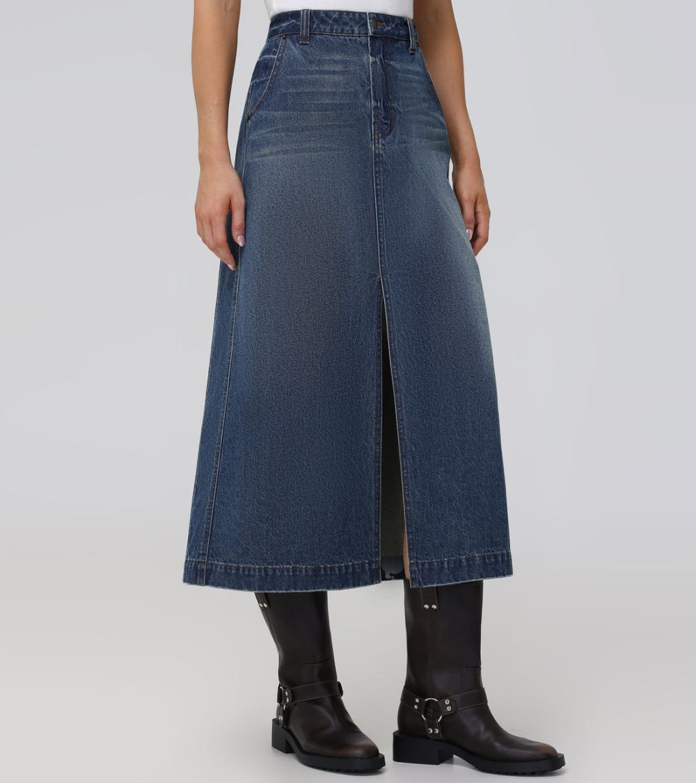 Women's Frye Seamed Denim Maxi Skirt - Seamed Denim Maxi Skirt