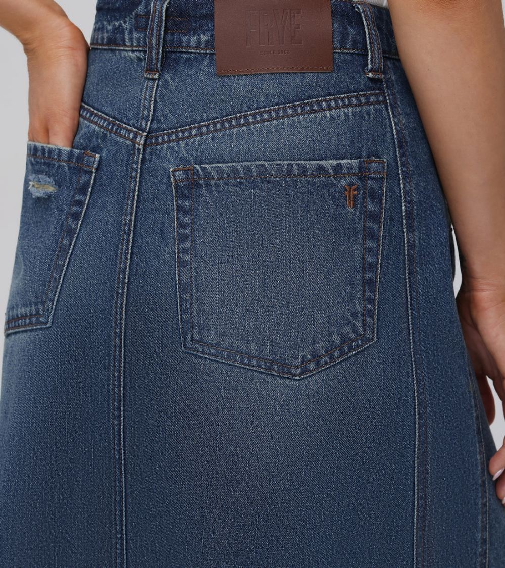 Women's Frye Seamed Denim Maxi Skirt - Seamed Denim Maxi Skirt