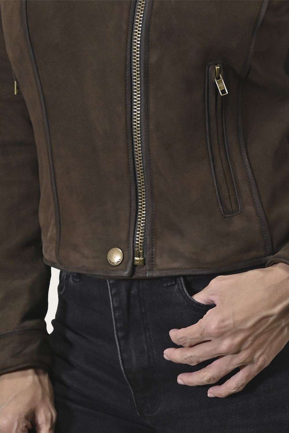 Women's Frye Biker-racer Leather Jacket - Biker-racer Leather Jacket
