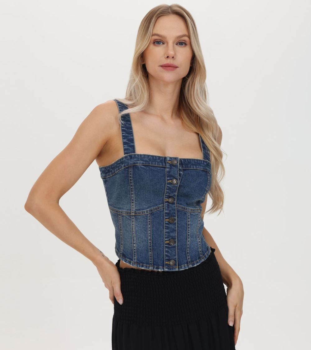 Women's Frye Denim Bustier - Denim Bustier