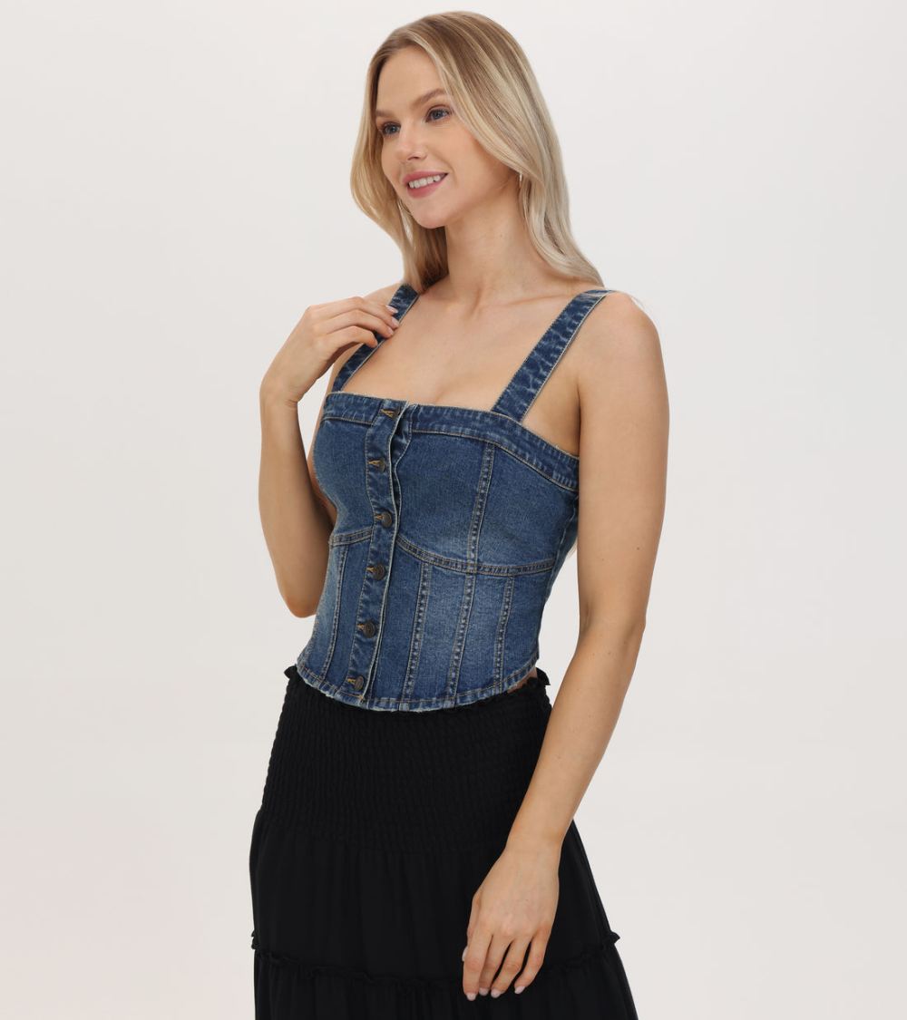 Women's Frye Denim Bustier - Denim Bustier