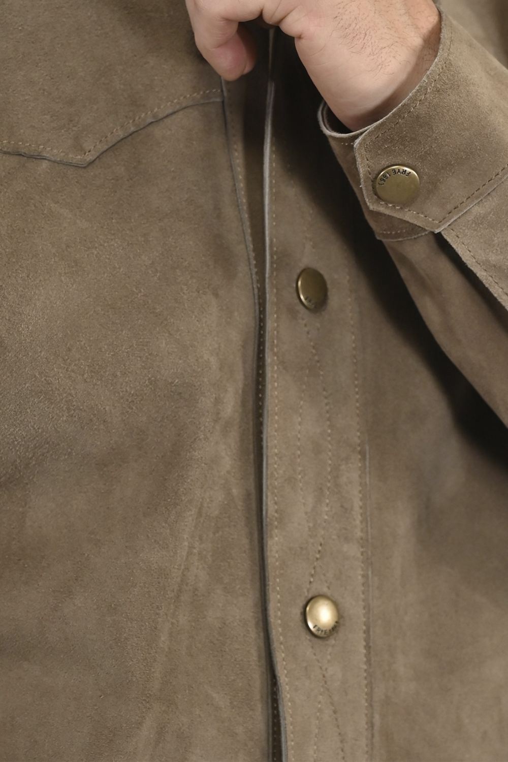 Men's Frye Authentic Soft Goat Suede Leather Shacket - Authentic Soft Goat Suede Leather Shacket
