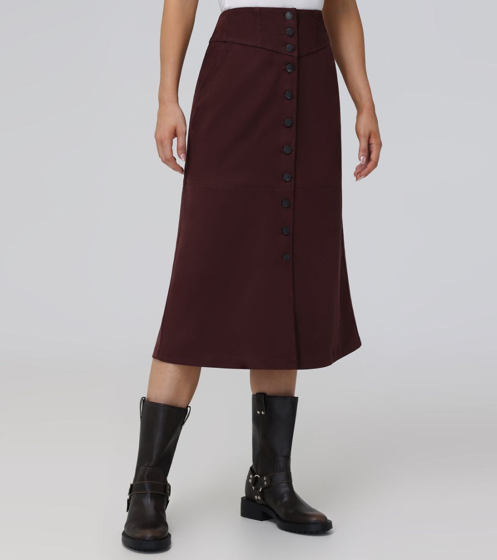 Women's Frye Faux Suede Studded Midi Skirt - Faux Suede Studded Midi Skirt