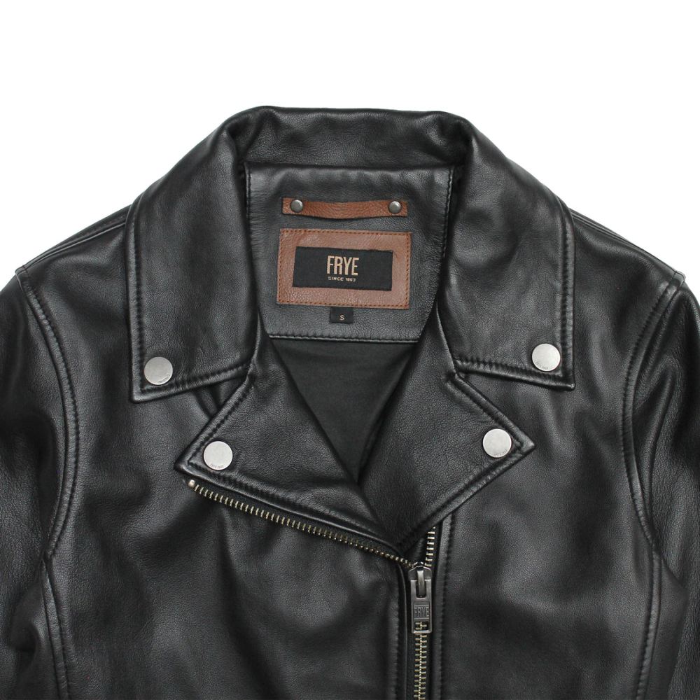 Women's Frye Black Biker Jacket - Women's Frye Black Biker Jacket