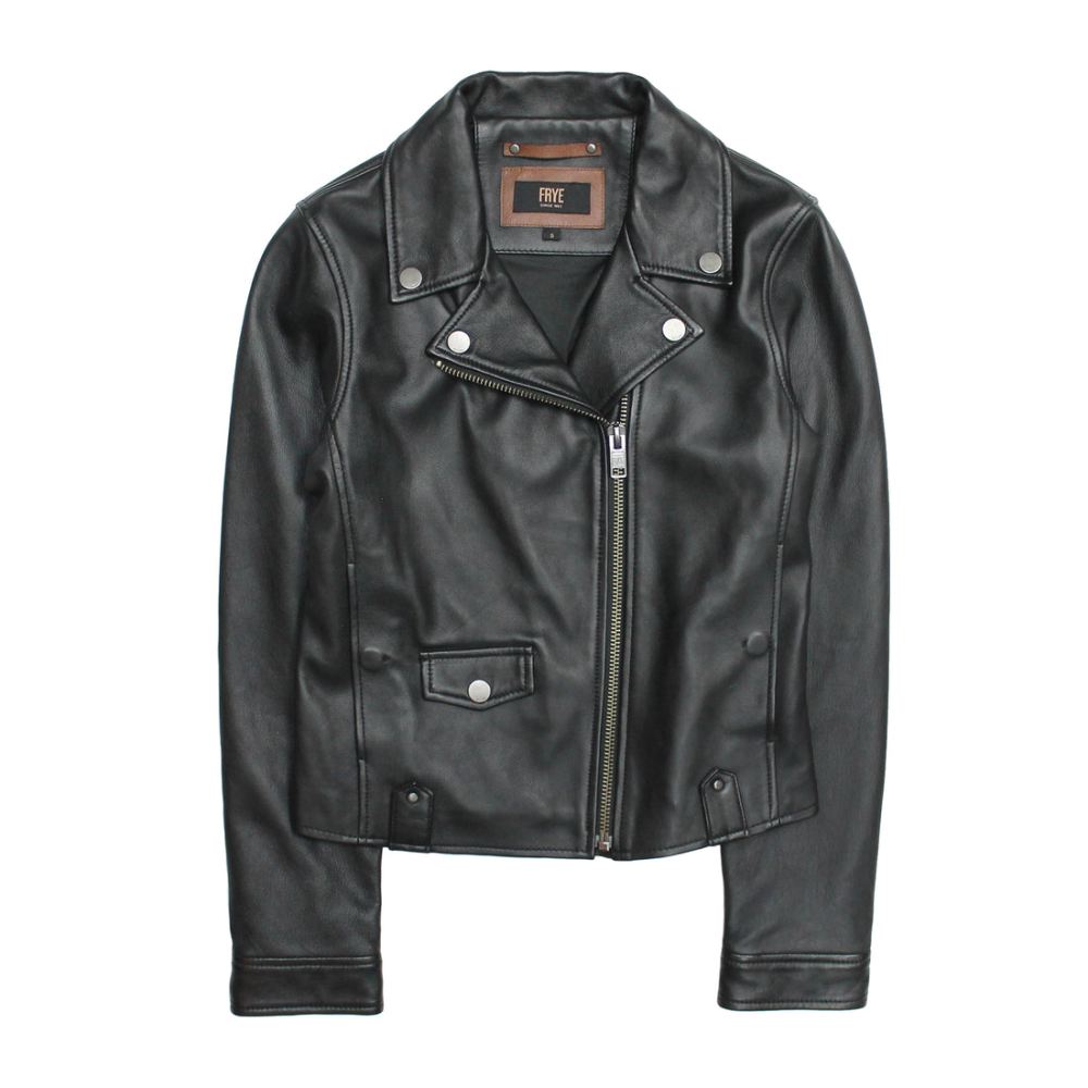 Women's Frye Black Biker Jacket - Women's Frye Black Biker Jacket