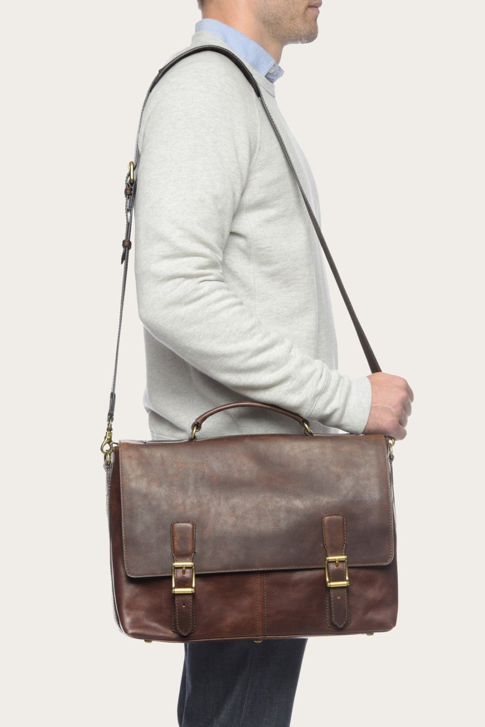 Men's Frye Logan Top Handle - Dark Brown